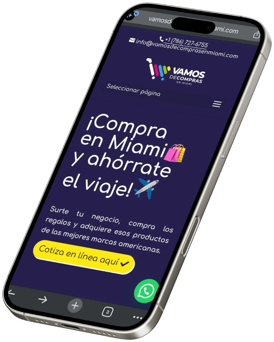 Sitio web de Vamos de Compras en Miami
